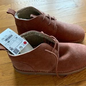 Suede rose pink boots. Never worn.